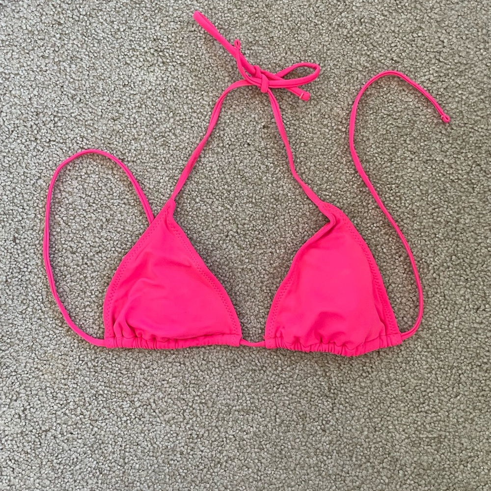Forever 21 XXI Swim Bright Pink Triangle Bikini Top Size S